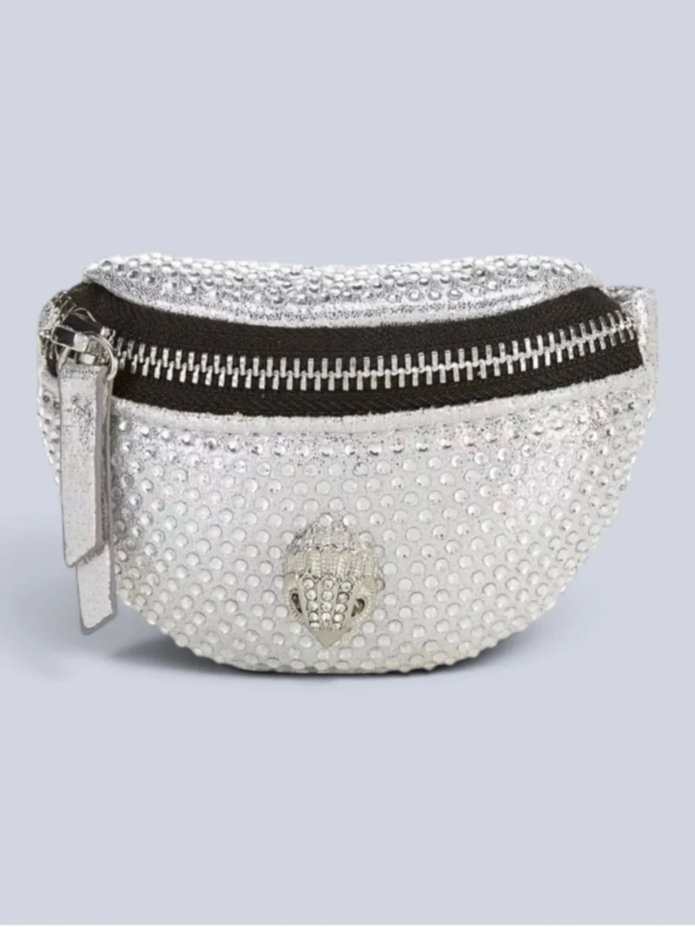 Kurt Geiger NIB Silver Crystal-Stud Mini Kensington Wristlet